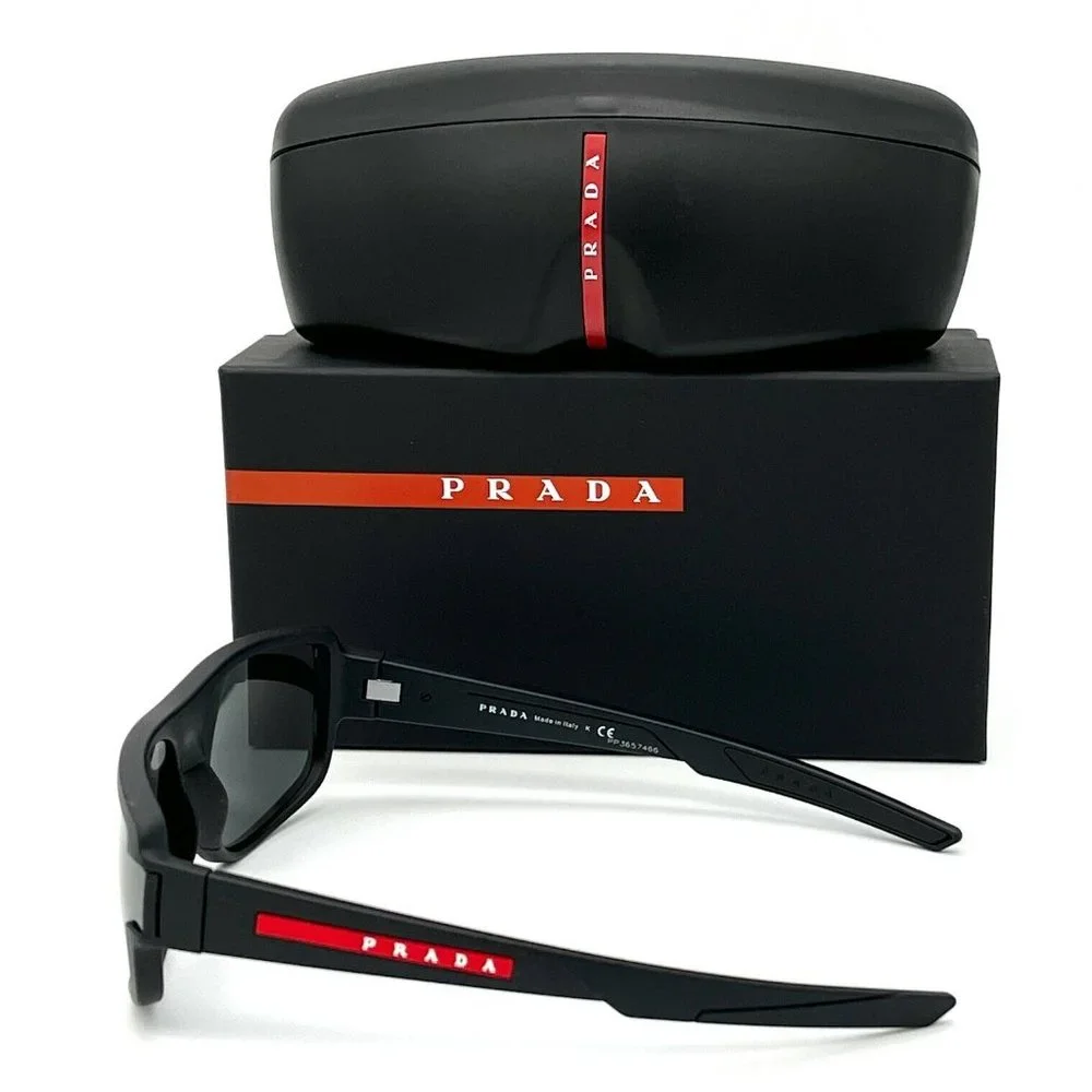 Prada Men's Black Rubber 66mm Sunglasses - Picture 5 of 5